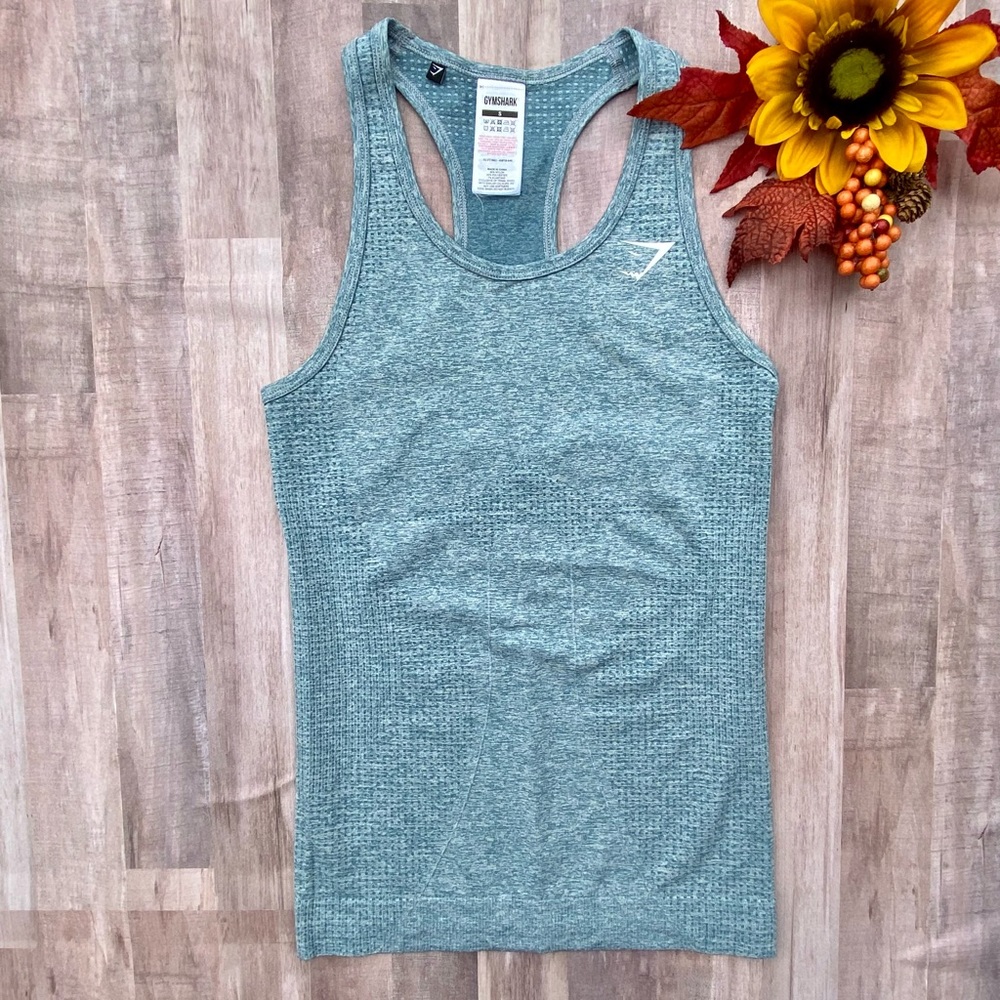 Gymshark vital seamless vest teal marl workout